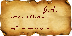 Jovián Alberta névjegykártya